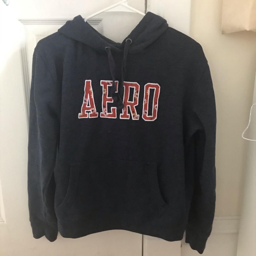 aeropostale embroidered navy hoodie